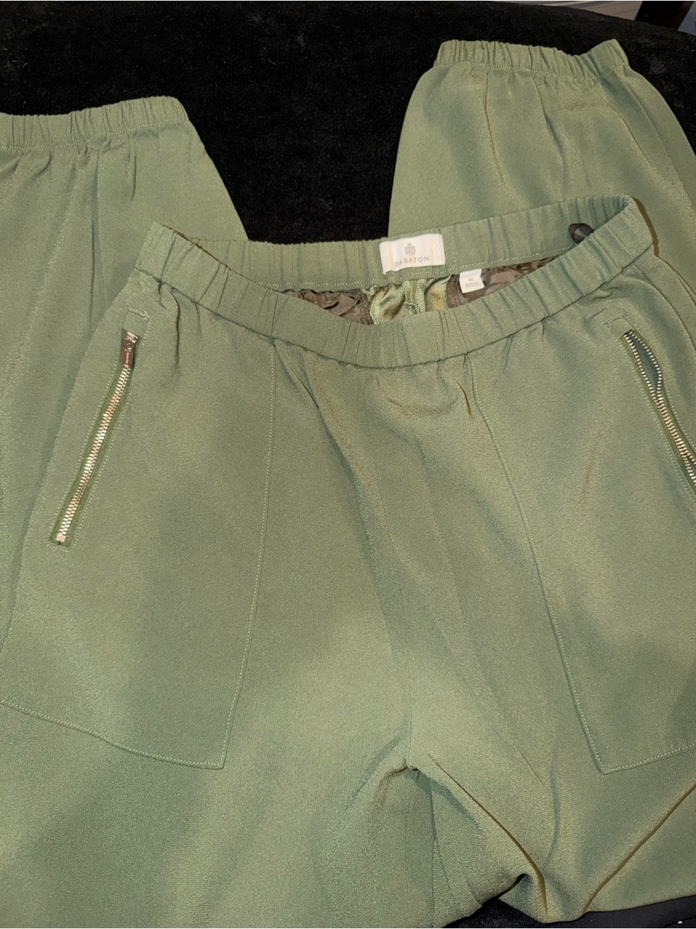 Aritzia Womens Elastic-Waist pants with Zip Pockets